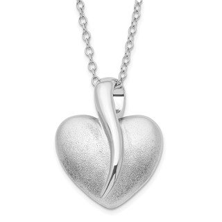Sterling Silver Polished & Satin Your Friend Heart Necklace