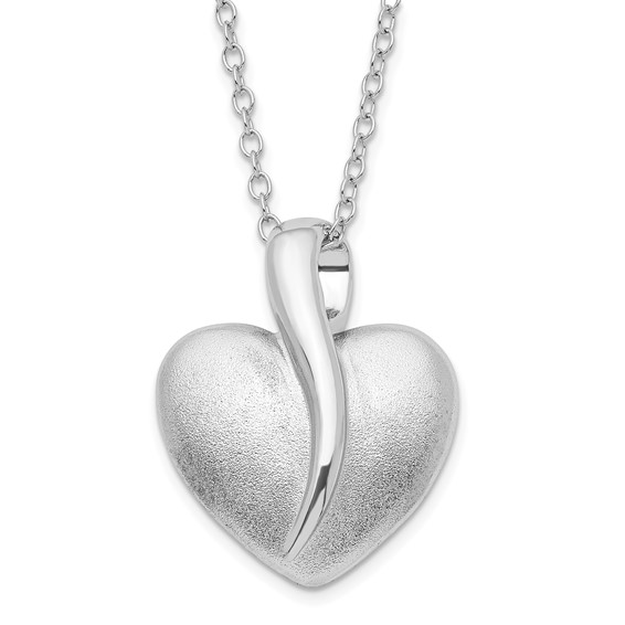 Sterling Silver Polished & Satin Your Friend Heart Necklace