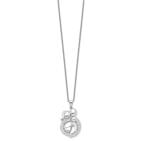 Sentimental Expressions Sterling Silver Rhodium-plated CZ Family of 3 Gathering Necklace, 18" view 2