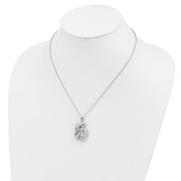 Sentimental Expressions Sterling Silver Rhodium-plated CZ Family of 3 Gathering Necklace, 18" view 5