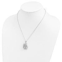 Sentimental Expressions Sterling Silver Rhodium-plated CZ Family of 4 Gathering Necklace, 18" view 4