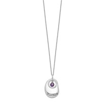 Sentimental Expressions Sterling Silver Rhodium-plated Antiqued CZ for You Grandma Necklace, 18" view 2