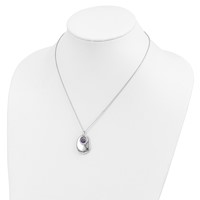Sentimental Expressions Sterling Silver Rhodium-plated Antiqued CZ for You Grandma Necklace, 18" view 5