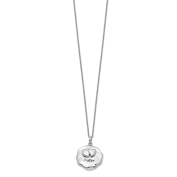 Sentimental Expressions Sterling Silver Rhodium-plated Antiqued For You My Sister 18in. Necklace