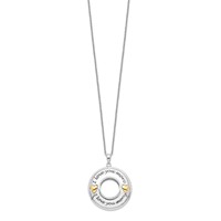Sentimental Expressions Sterling Silver Gold-plated Antiqued CZ I Love You More Necklace, 18" view 2