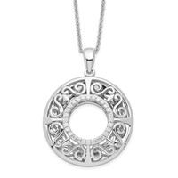 Sentimental Expressions Sterling Silver Gold-plated Antiqued CZ I Love You More Necklace, 18" view 3