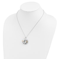 Sentimental Expressions Sterling Silver Gold-plated Antiqued CZ I Love You More Necklace, 18" view 5