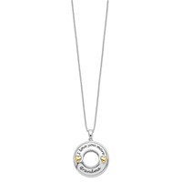 Sentimental Expressions Sterling Silver Gold-plated Antique CZ I Love You More Grandma Necklace, 18" view 2