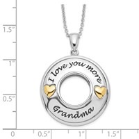 Sentimental Expressions Sterling Silver Gold-plated Antique CZ I Love You More Grandma Necklace, 18" view 4