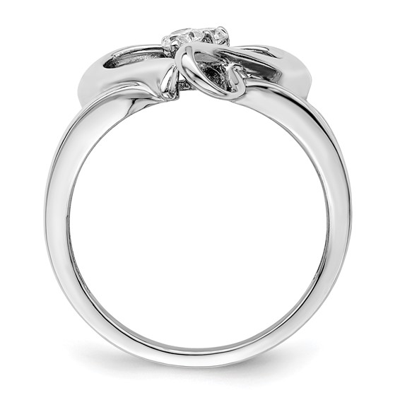 Sentimental Expressions Sterling Silver Rhodium-plated CZ Pure In Spirit Ring