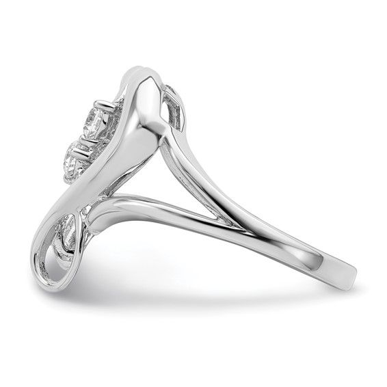 Sentimental Expressions Sterling Silver Rhodium-plated CZ Pure In Spirit Ring