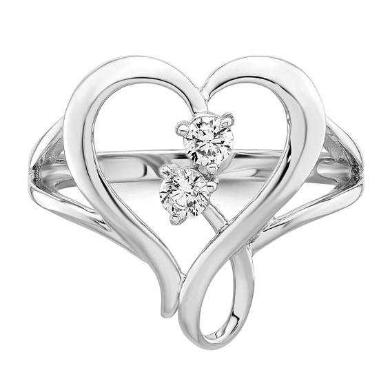 Sentimental Expressions Sterling Silver Rhodium-plated CZ Pure In Spirit Ring