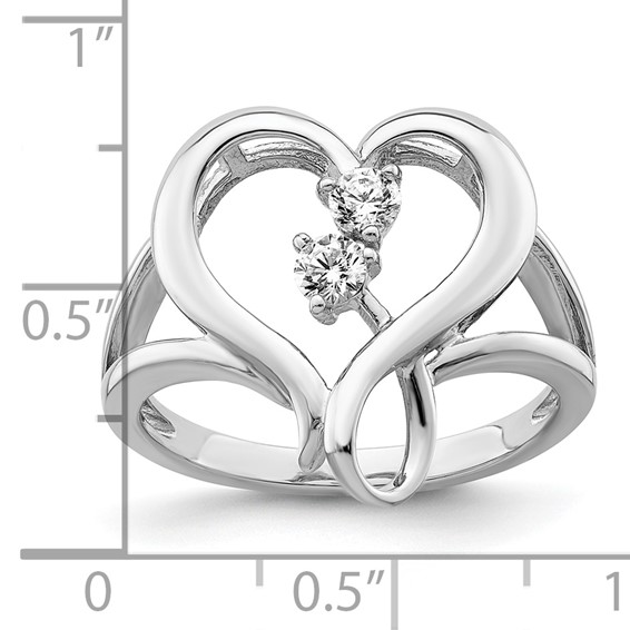 Sentimental Expressions Sterling Silver Rhodium-plated CZ Pure In Spirit Ring