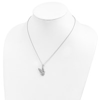 Sentimental Expressions Sterling Silver Rhodium-plated CZ Never Give Up Butterfly Necklace, 18" view 5