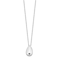 Sentimental Expressions Sterling Silver Rhodium-plated Antiqued Teardrop Ash Holder Necklace, 18" view 4