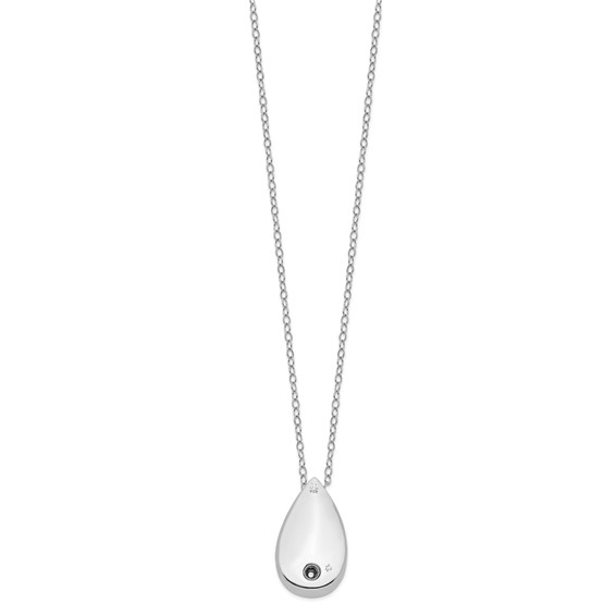 Sentimental Expressions Sterling Silver Rhodium-plated Antiqued Teardrop Ash Holder 18 Inch Necklace