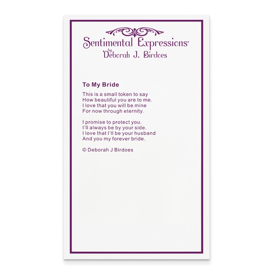 Sterling Silver CZ To My Bride 17.5in. Necklace w/ 3/4in. ext