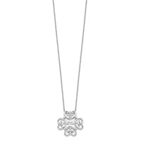 Sentimental Expressions Sterling Silver Rhodium-plated CZ Antiqued You Are My Refuge Necklace, 18" view 2