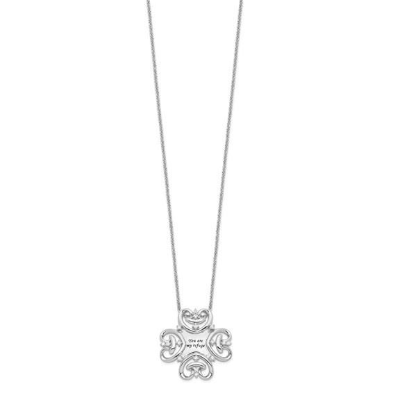 Sentimental Expressions Sterling Silver Rhodium-plated CZ Antiqued You Are My Refuge 18in. Necklace