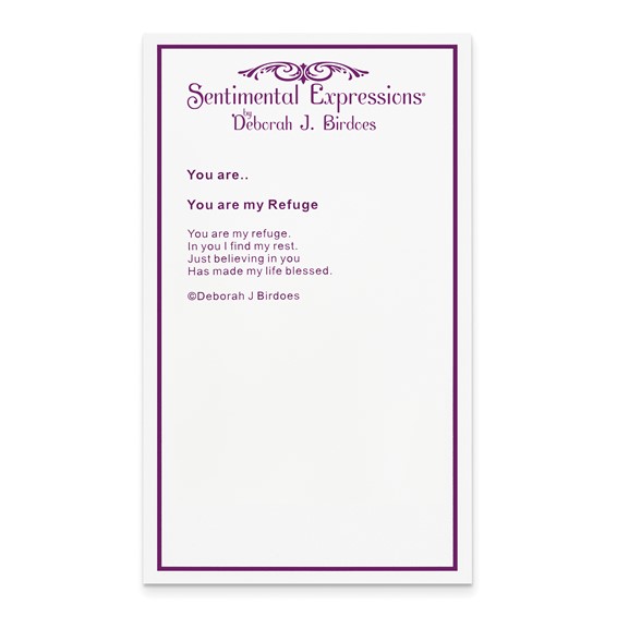 Sentimental Expressions Sterling Silver Rhodium-plated CZ Antiqued You Are My Refuge 18in. Necklace