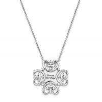 Sentimental Expressions Sterling Silver Rhodium-plated CZ Antiqued You Are My Refuge Necklace, 18" view 1