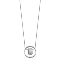 Sentimental Expressions Sterling Silver Rhodium-plated CZ Antiqued Mother and Daughter Necklace, 18" view 2