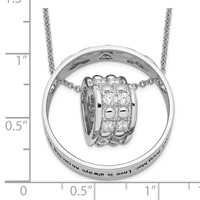 Sentimental Expressions Sterling Silver Rhodium-plated CZ Antiqued Mother and Daughter Necklace, 18" view 5