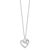Sentimental Expressions Sterling Silver Rhodium-plated CZ Motherhood Necklace, 18" view 2