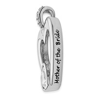 Sterling Silver CZ Antiqued Mother of the Bride Necklace, 18" view 2