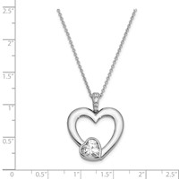 Sterling Silver CZ Antiqued Mother of the Bride Necklace, 18" view 4