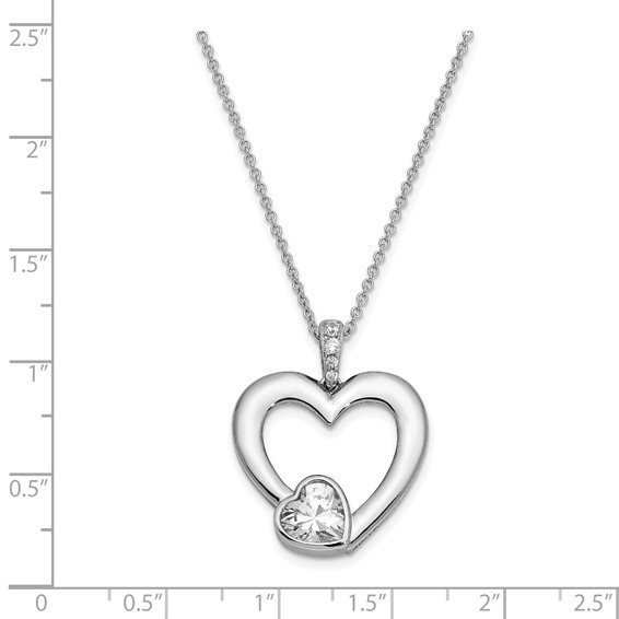 Sterling Silver CZ Antiqued Mother Of The Bride 18in. Necklace