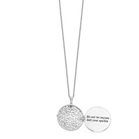 Sentimental Expressions Sterling Silver Rhodium-plated CZ Antiqued Do Not Let Anyone Dull Necklace, 18" view 3
