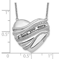 Sentimental Expressions Sterling Silver Rhodium-plated Antiqued I Love You More Necklace, 18" view 4