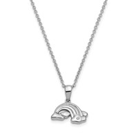 Sentimental Expressions Sterling Silver Rhodium-plated CZ Paint Rainbows Necklace with 2in Ext - 14in view 1