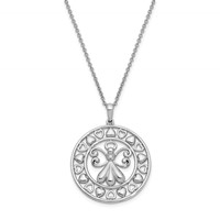 Sentimental Expressions Sterling Silver Rhodium-plated CZ Angels on Assignment 18in. Necklace view 2