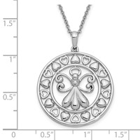 Sentimental Expressions Sterling Silver Rhodium-plated CZ Angels on Assignment 18in. Necklace view 4