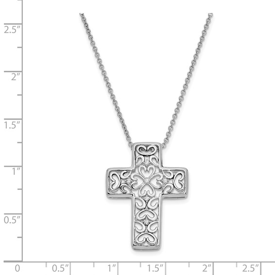 Sterling Silver CZ Unwavering Love 18in. Necklace