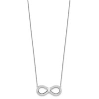 Sentimental Expressions Sterling Silver Rhodium-plated CZ Antiqued Forever Necklace, 19" view 2