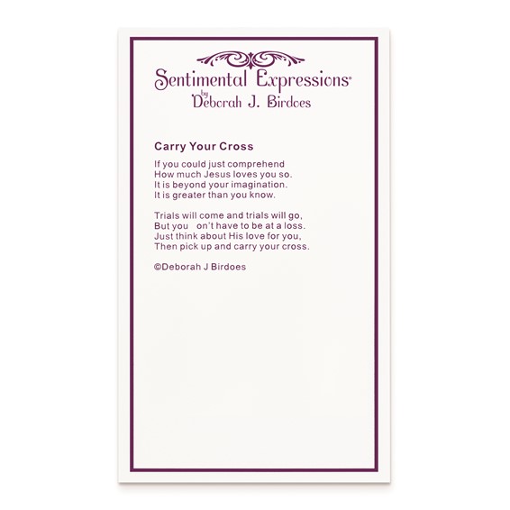 Sterling Silver Antiqued Carry Your Cross 7in. Bracelet w/ 1/2 in. ext