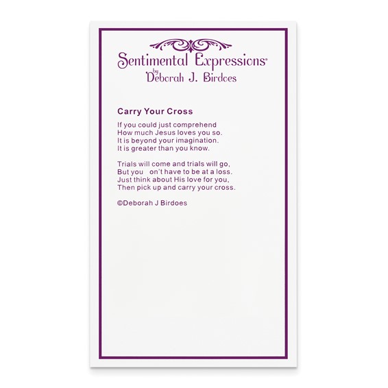 Sterling Silver Antiqued Carry Your Cross 7in. Bracelet w/ 1/2 in. ext