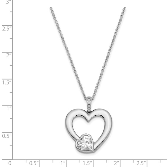 Sterling Silver CZ Antiqued Mother Of The Groom 18in. Necklace