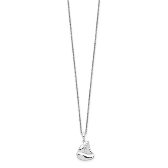 Sentimental Expressions Sterling Silver Rhodium-plated CZ Explore Your World 14in. Necklace with 2in. ext