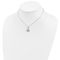 Sentimental Expressions Sterling Silver Rhodium-plated CZ Explore Your World Necklace with 2in Ext - 14in view 5