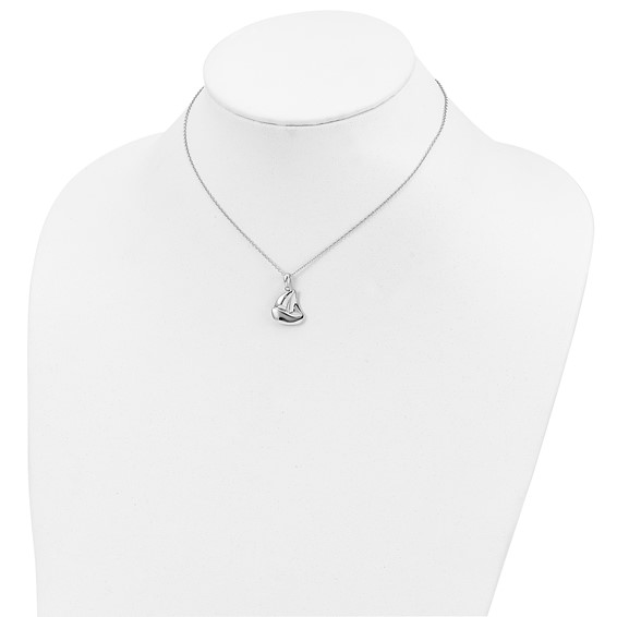 Sentimental Expressions Sterling Silver Rhodium-plated CZ Explore Your World 14in. Necklace with 2in. ext