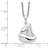 Sentimental Expressions Sterling Silver Rhodium-plated CZ Explore Your World Necklace with 2in Ext - 14in view 4