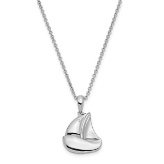 Sentimental Expressions Sterling Silver Rhodium-plated CZ Explore Your World 14in. Necklace with 2in. ext