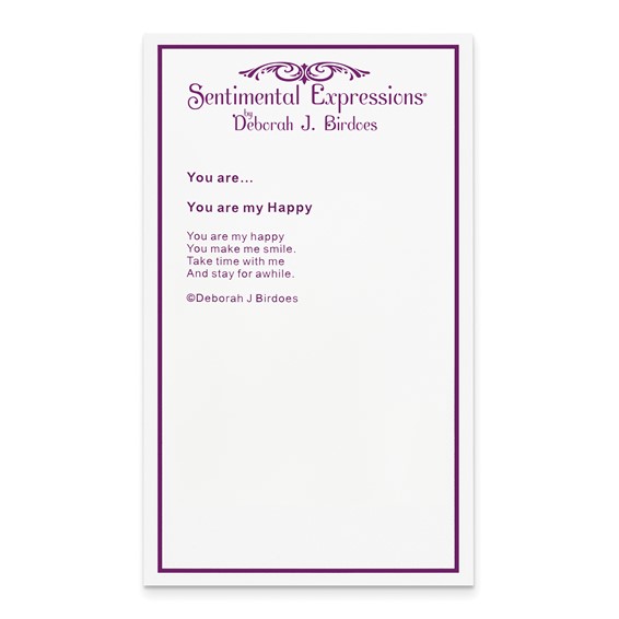 Sterling Silver CZ Antiqued You Are My Happy 18in. Necklace