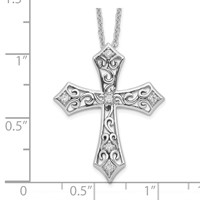 Sentimental Expressions Sterling Silver Rhodium-plated CZ I Still Believe Necklace, 18" view 4