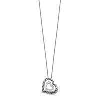 Sentimental Expressions Sterling Silver Rhodium-plated CZ Antiqued Mother of the Bride Necklace, 18" view 2