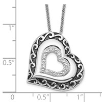 Sentimental Expressions Sterling Silver Rhodium-plated CZ Antiqued Mother of the Bride Necklace, 18" view 5